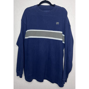 Jansport Men's Vintage Long Sleeve Notre Dame Cotton Shirt Size XL Navy Blue